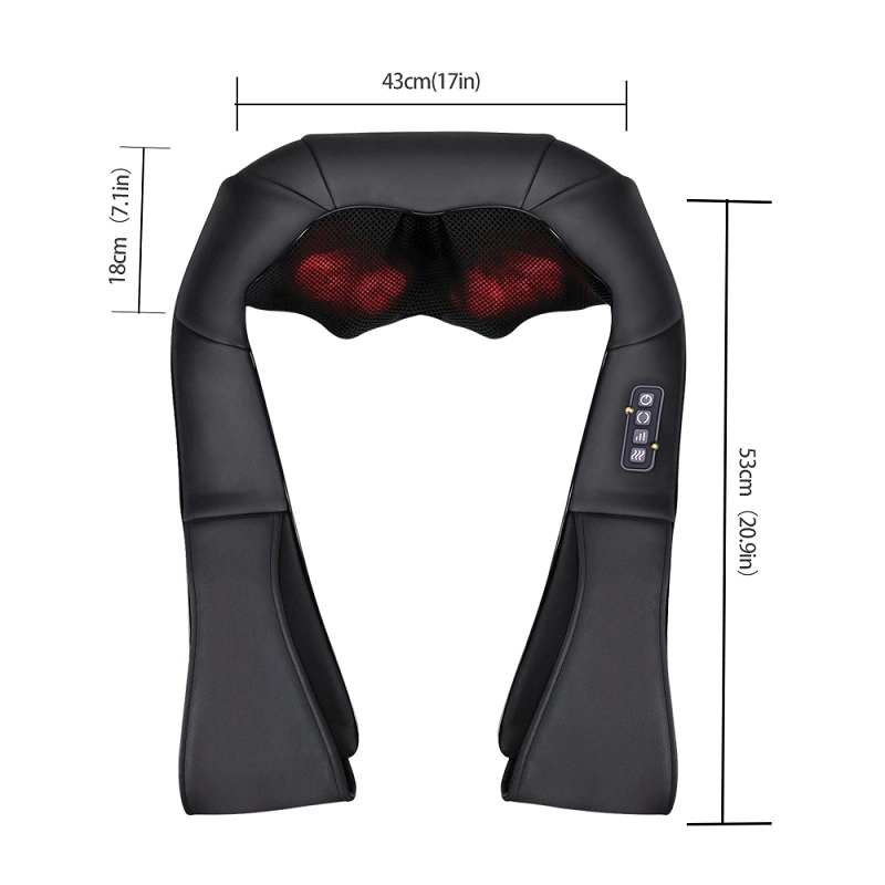 PU-läder Elektrisk Shiatsu-ryggmassager för axelhalsmassager